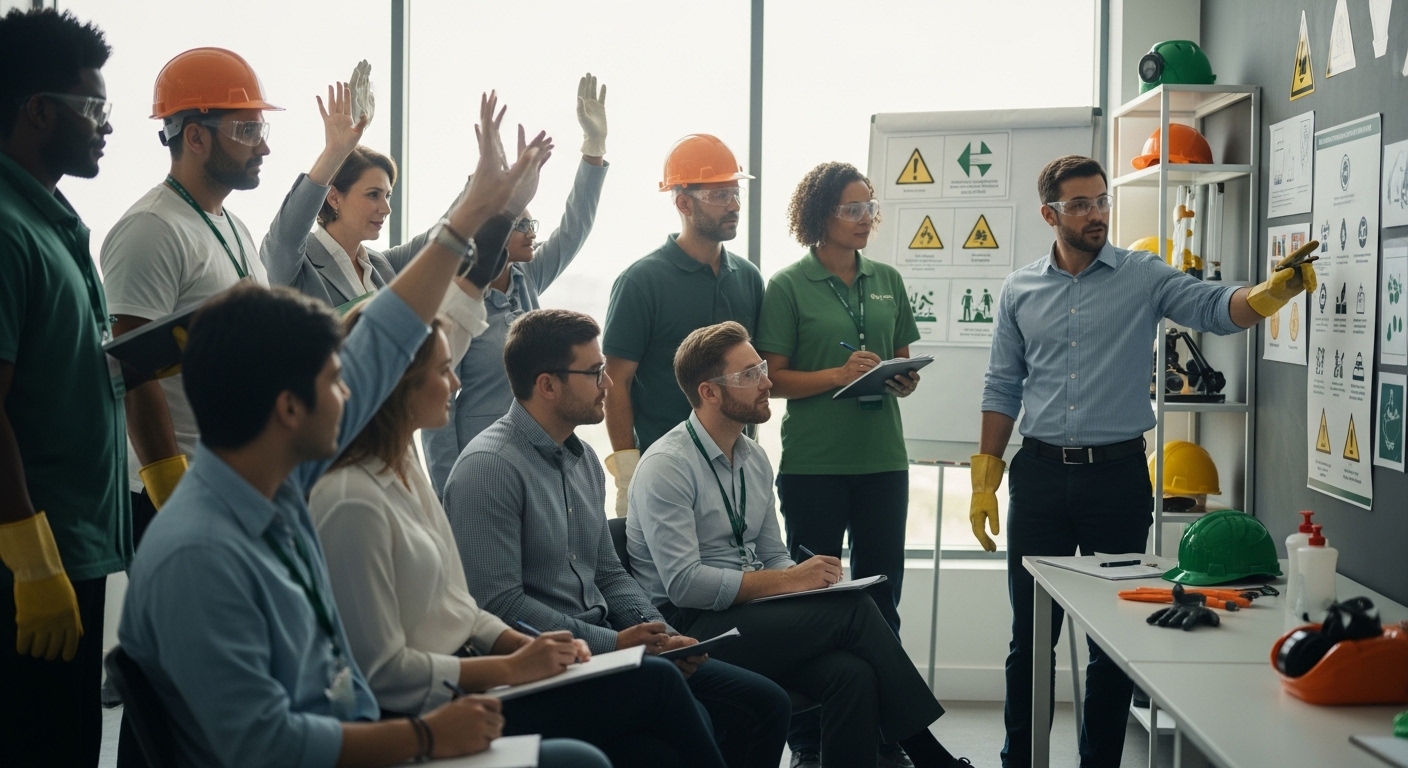 campanha de abril verde em treinamento de segurança no trabalho